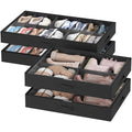Lifewit Under Bed Shoe Storage Organizer 2 Pack(16 Shoes Cells+4 Boots Cells), 4.3 Inches Profile Fabric Shoes Container Box with Clear Cover, Foldable Storage Bag with 2 Handles, Fits 24 to 40 Pairs - style: 16 Shoes Cells+4 Boots Cells