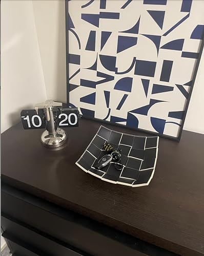 PU Leather Valet Tray Jewelry Bowl Holder for Table Bedside Nightstand Entryway Desk Organizer for Wallet, Keys (Black) - color: Black