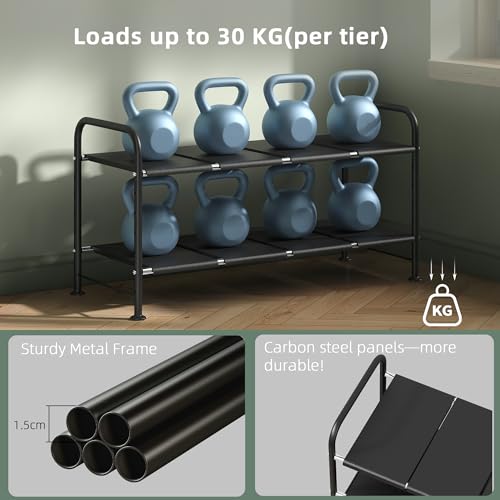 NETEL Under Sink Organizers and Storage,2 Tier Shelf Under Bathroom Sink,Cabinet Organizer with 8 Removable Carbon Steel Panels，Partition Height Adjustable,(27.36-36.02)" W x 12.28" D x 16.93" H - size: 8 thickened iron plates(12.28"deep)