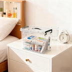 2 Quart 2-Pack Heavy-Duty Stackable Clear Storage Bins with Lids - Premium Clear Plastic Organizing Containers for Home & Bathroom BPA-Free, Pull Handles and Secure Latches - style: 2 QT 2-Pack