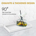 EG-SIPRO Silicone Bathroom Tray, Thickened Shatterproof Rectangle Vanity Tray for Counter, Soap Dispenser Tray - Small 7.8 * 3.9 in - White Marble Pattern - color: White, size: Small-7.8*3.9 in