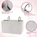 Bedside Caddy Hanging Storage with Water Bottle Holder for Bunk Bed Hospital Bed Dorm Rooms (White) - color: White