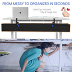 48" Under Desk Cable Management Tray- Clamp/Screw Mount Desk Cable Organizer Cable Tray Hiders for Office&Home - size: 48"L x 5.5"W