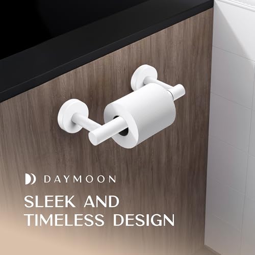 Day Moon™ - Toilet Paper Holder - Modern Roll Holder for Bathroom - 1 Pack - Wall Mount - Classic, White - color: White, size: Classic 1 Pack