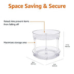 Amazon Basics Lazy Susan Turntable Organizer for Spices and Condiments, 9" Diameter, 2 Tier, Clear - size: 9" Diameter, 2 Tier