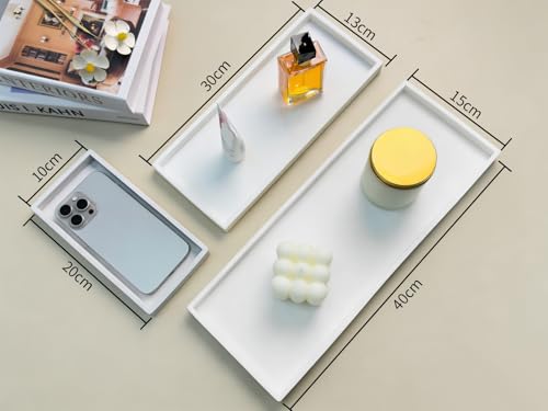 Bloss Silicone Tray Set for Bathroom/Kitchen Counter - 11.8x5.1 inch Bathroom Soap Dispenser Tray and Soap Holder, Silicone Vanity Trays Countertop Organizer for Scrubber, Perfume, Jewelry, Candle - color: Gray, size: 11.8" x 5.1" x 0.9"