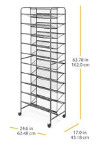 Whitmor 10-Tier Double Sided Shoe Cart, Gunmetal - size: 10-Tier,Gunmetal