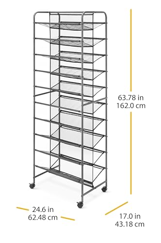 Whitmor 10-Tier Double Sided Shoe Cart, Gunmetal - size: 10-Tier,Gunmetal