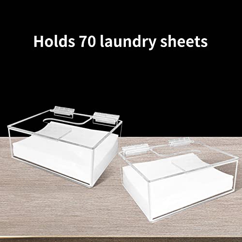 Earth Breeze Laundry Detergent Sheets Organizer - Clear Acrylic Dispenser with Lid for Laundry Room