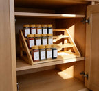 3 Tier Bamboo Spice Rack Organizer for Cabinet - Seasoning Rack Fits 24 Spice Jars, 17.5” Wide Countertop & Cabinet Organizer for Kitchen Organization