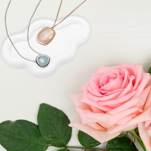 PATIKIL Cloud Jewelry Trinket Dish Tray, Gift Tray for Women Candy Cute Tray Holder Ring Earring Necklace Perfume Storage Key Organiser Decorative Plate, White