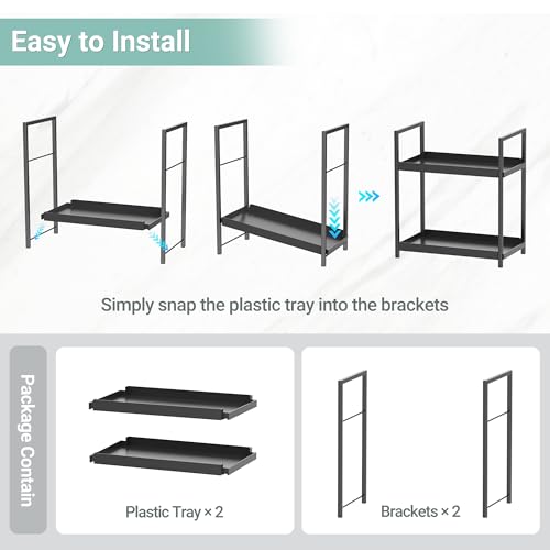 Bathroom Organizer Countertop, 2 Tier Counter Storage Shelf for Makeup Perfume Skincare Cosmetic Beauty Product, Small Vanity Countertop Tray Stand Rack Holder for Mens Bathroom Sink Dresser, Black - color: Black