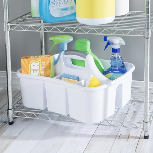 Divided Ultra™ Caddy, Easy Carry, Handy Plastic Utility Storage, White