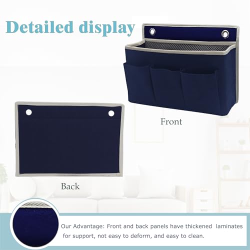 2-Pack Wall Hanging Organizer Bag/Hanging Baskets with Large Mesh Compartment & 3 Pockets，Over the Door Hanging Organizer Space Saving Storage for Bedroom,RV Camper, Closet (Navy Blue -2 Pack) - color: Navy Blue -2 Pack
