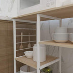 soges Kitchen Standing Baker's Rack, Utility Microwave Oven Stand, Multi-Layers Kitchen Storage Cart Workstation Shelf, Coffee Cart, White Oak - color: White Oak