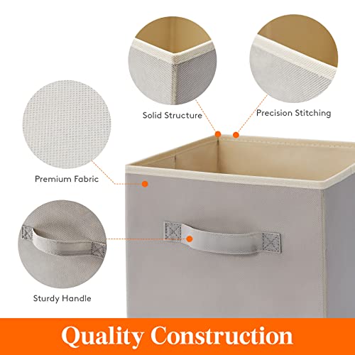 Lifewit Storage Cubes, Foldable Decorative Fabric Storage Baskets for Organizing Home Organizers with Handles for Shelves, Closet, 11 Inch Bins, 18L Light Gray, 6 Packs - color: Light Gray, size: 6pcs-11INCH