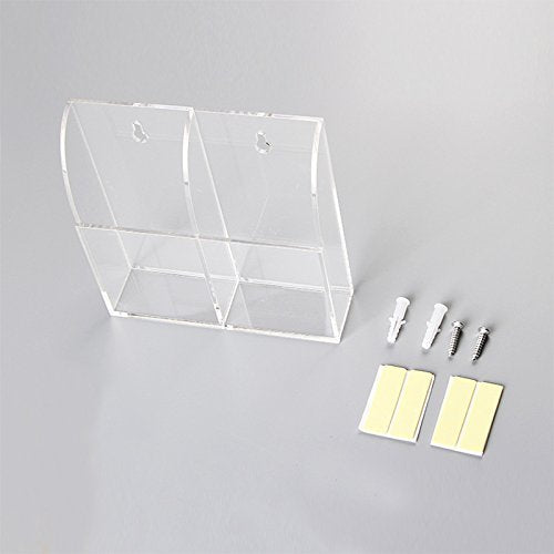 APSOONSELL Remote Control Holder Organizer Wall Mount Acrylic Tidy for Air Conditioner, TV box, Stereo, 2 Slots - style: 2 Compartments