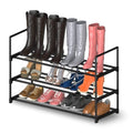 Hsscblet 3 Tiers Metal Shoe Rack,Adjustable Shoe Shelf Storage Organizer,Stackable Boot & Shoe Storage,for Entryway,Hallway,Closet,Black - size: 3-Tier