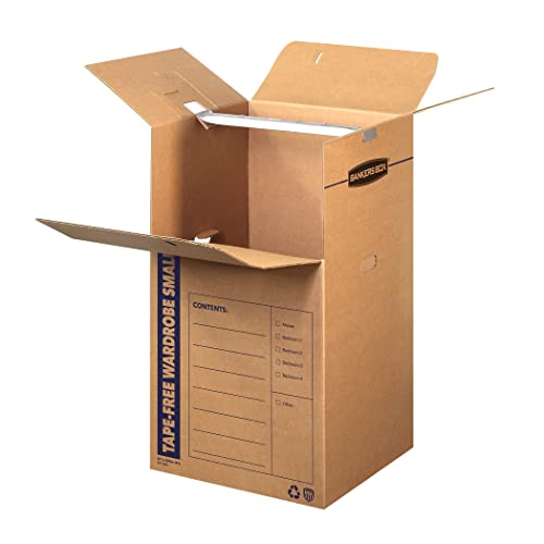 Bankers Box Short Wardrobe Box 3 Pack, Tape-Free Design, 20-in x 20-in x 34-in (7710401) - style: Tape-Free Small