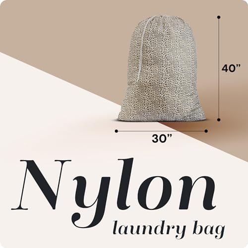 Nylon XL Laundry Bag - Locking Drawstring Closure, Machine Washable, These Large Bags Will Fit a Laundry Basket and Strong Enough to Carry up to Two Loads of Clothes (Leopard | 30" x 40") - color: Leopard, size: 30" x 40"