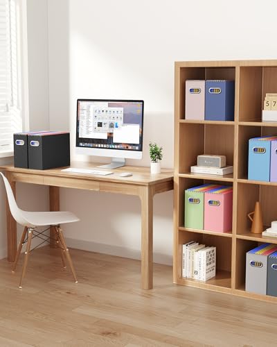Oterri Cardboard File Organizer Box for Hanging File Folders Letter Size,File Box for Computer Desk,File Cabinet,Working Home,Office,Classroom (Navy, Letter Size - 2 Packs) - color: Navy, size: Letter Size - 2 Packs