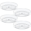4 Pack 10 Inch Clear Lazy Susan Turntable Organizer for Cabinet, Non-Slip Acrylic Rotating Tray with Raised Edge, Spinning Spice Rack for Kitchen Pantry, Refrigerator, Vanity, Bathroom - size: 10inch - 4 Pack