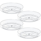 4 Pack 10 Inch Clear Lazy Susan Turntable Organizer for Cabinet, Non-Slip Acrylic Rotating Tray with Raised Edge, Spinning Spice Rack for Kitchen Pantry, Refrigerator, Vanity, Bathroom - size: 10inch - 4 Pack