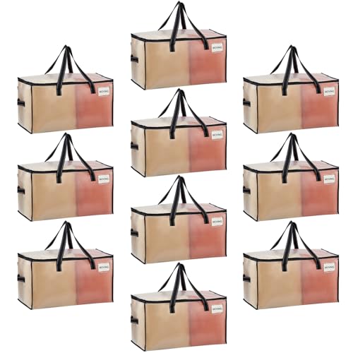 VENO 10 Pack Heavy Duty Moving Bags, Clear Storage Bags for Clothes and Comforters, College Dorm Essentials Packing Supplies, Foldable Boxes Alternative (Clear, 10 Pack) - color: Clear, size: 10 Pack