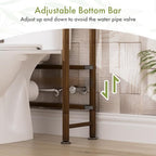 AmazerBath Bamboo Over The Toilet Storage Shelf, Over Toilet Bathroom Organizer Rack, 3-Tier Bathroom Shelves Over Toilet, Space Saver, Walnut Brown - style: Walnut Brown-3-tier
