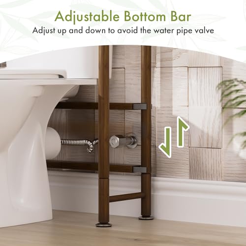 AmazerBath Bamboo Over The Toilet Storage Shelf, Over Toilet Bathroom Organizer Rack, 3-Tier Bathroom Shelves Over Toilet, Space Saver, Walnut Brown - style: Walnut Brown-3-tier