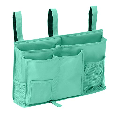 Bunk Bed Organizer - Bedside Storage Caddy with Pocket, Hanging Organizer for Camp, Dorm, Room, Hospital Bed Rail and More (Light Blue) - color: Green