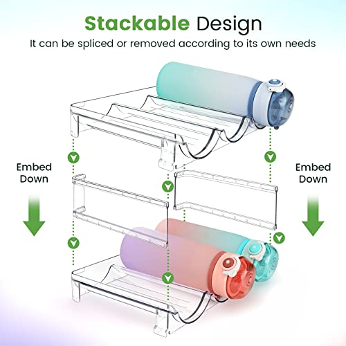 spospo Water Bottle Organizer for Cabinet, Water Bottle Storage Organizer, 2 Packs Water Bottle Storage Rack, Water Bottle Holder for Cabinet, Stackable Water Bottle Storage Rack - size: 2 Pack