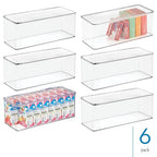 iDesign Plastic Stackable Hinged-Lid Storage Box for Kitchen, Bathroom, or Office - Set of 6 - Clear - style: Pack of 6