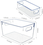 Set of 8 pantry organizers and storage, Clear Plastic Storage Bins for Kitchen Organization, Freezer Storage, Home Edit Containers - size: 4Small+4Large