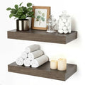 Floating Shelves for Wall, Bathroom Shelves Over Toilet, Wall Shelves & Book Shelf, Hanging Shelf, Modern Wooden Wall-Mounted Samll Floating Shelves, 12x7x1.5 in (Smoke-Gray, Set of 2) - color: Smoke Gray, size: 12"(set of 2)