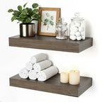 Floating Shelves for Wall, Bathroom Shelves Over Toilet, Wall Shelves & Book Shelf, Hanging Shelf, Modern Wooden Wall-Mounted Samll Floating Shelves, 12x7x1.5 in (Smoke-Gray, Set of 2) - color: Smoke Gray, size: 12"(set of 2)