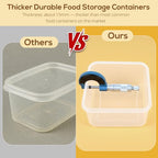 50 PCS Thicker Food Storage Containers with Lids, Clear Stackable Airtight Leakproof Reusable Plastic Meal Prep Container Set for Kitchen Storage/ Lunch, Fridge/ Microwave Safe with Labels&Pen - size: 405oz-25 Pack