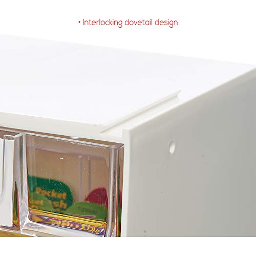 Deflecto Interlocking Tilt Bin, 9 Bin Unit, Clear and White, 23-5/8” x 3-5/16” x 2-5/8” (20903OP) - style: 9 Bins