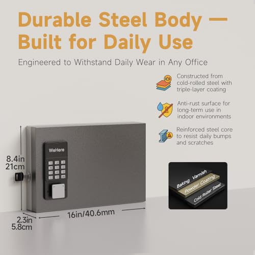24-Key Key Lock Box Wall Mount – Smart Key Cabinet with App, Keypad, Bluetooth & WiFi Unlock (Sold Separately), Key Organizer for Home, Access Log Tracking Key Management for Small Office - size: 24 Key(Smart)