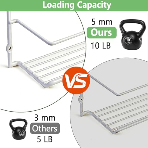 Premium 2-Pack Heavy Duty Kitchen Wrap Organizer, Extra Thick & Sturdy Metal Wire Rack for Cabinet Door, Holds Foil, Plastic Wrap, Wax Paper, Bags, Space Saving Under Sink or Pantry Storage Holder