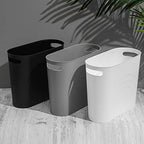 rejomiik Small Trash Can, Slim Garbage Can Plastic Waste Basket with Handles 3.5 Gallon Container Bin for Narrow Spaces Bathroom, Bedroom, Kitchen, Office at Home, 2 Pack Black - color: Black, size: 2 pack