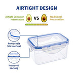 KIGI Small Food Storage Containers, Rectangle, 4-Sided Locking Airtight Lids, BPA-Free Plastic, Leak-Proof for Lunch, Meal Prep, Snack & Portion Control, 17 oz / 2.1 Cup, 8 Piece Set - size: 2.1 cup (8-Piece)