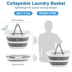 28L Laundry Basket Collapsible, Plastic Laundry Baskets Foldable Clothes Basket, Pop-Up Clothes Hamper for Household Family Room Organization, Portable Storage Container Outdoor Camping Home RV - size: 28L