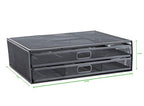 Mind Reader Monitor Stand, Ventilated Laptop Riser, Storage Drawer, Office, Metal Mesh, Black
