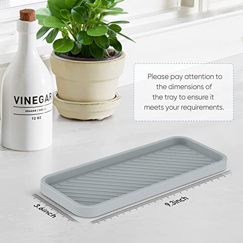 EG-SIPRO Kitchen Sink Organizer Tray,2 Pack Silicone Sponge Holder for Kitchen Sink Bathroom Counter Tray Silicone Soap Tray Holder for Soap dispenser Bottle - color: Grgr, size: 9×3.7inch