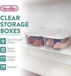 Sterilite 6 Quart Clear Storage Bins with Lids, 18-Pack Plastic Storage Containers, Clear Stackable Storage Bins Box for Closet, Garage, Classroom, Home Organization and Storage, Cloth Included - size: 6 Quart, style: 18 Pack