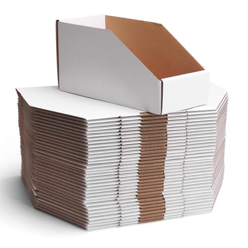 ZBEIVAN Cardboard Storage Bins Boxes 35 Packs 9.4x4x4.5 Inches, Easy Assembly Pantry Organizer Bins for Shelf, White - color: White, size: 9.4x4x4.5 inch