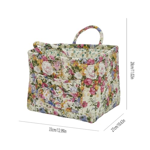 Quilted Laundry Basket with Handles, Aesthetic Collapsible Fabric Storage Basket for Clothes, Diapers & Toys - Multi-Purpose Boho Organizer Tote for Car, Home & Picnic (A) - color: A