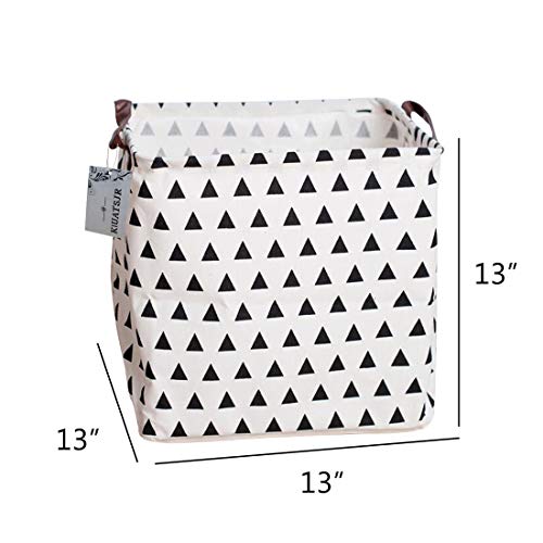 Square Canvas Toy Storage Bins Basket with Handle Collapsible Toy Organizer for Nursery Storage, Kid's Toy & Laundry, Gift Basket (Triangle) - color: Triangle