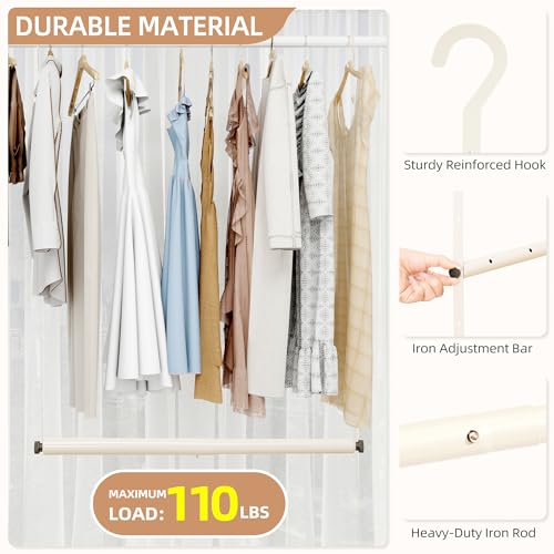 STORAGE MANIAC Adjustable Closet Rod Extender - Heavy Duty Space-Saving Clothes Hanging Bar, 1 Pack White - style: 1 Pack White